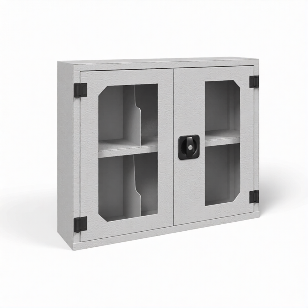 Шкаф для 6 противогазов ХПГ-6, дверцы из акрилового стекла (600х720х200)