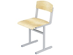 Стул школьный ученический 4 г/р нерегулируемый СТУ1.4 (фанера, м/к серый, квадратная труба)
