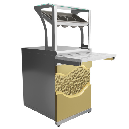 Прилавок для приборов и подносов Luxstahl ПП (С)-600 Premium Gold River (Золотая Река)