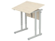 Стол с наклоном столешницы 0-35° школьный 1-местный 4-6 г/р регулируемый (дуб "Молочный", м/к серый, плоскоовальная труба)