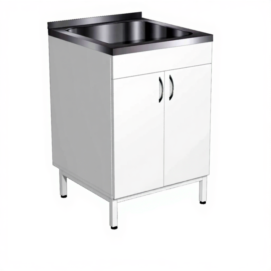 Модуль с мойкой СТм-1 (ЛДСП белый, каркас белый)