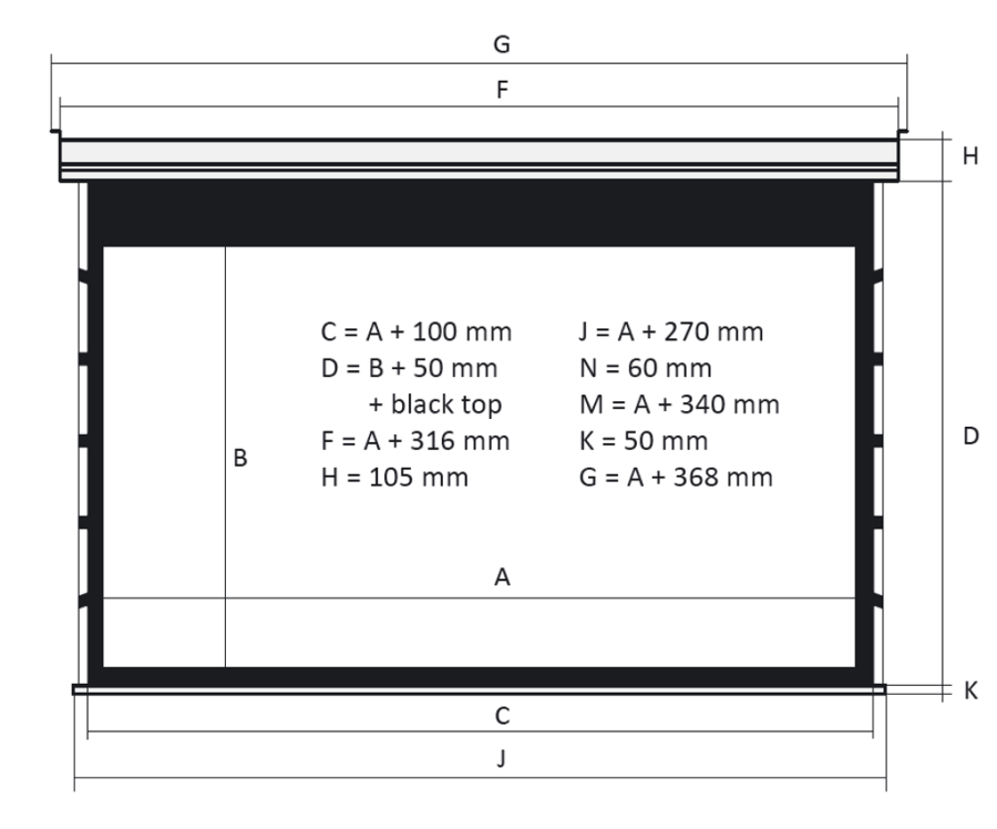 Kauber Blue Label Tensioned BT Cinema 122" 16:9 152x270 дроп 50 см. Gray Pro