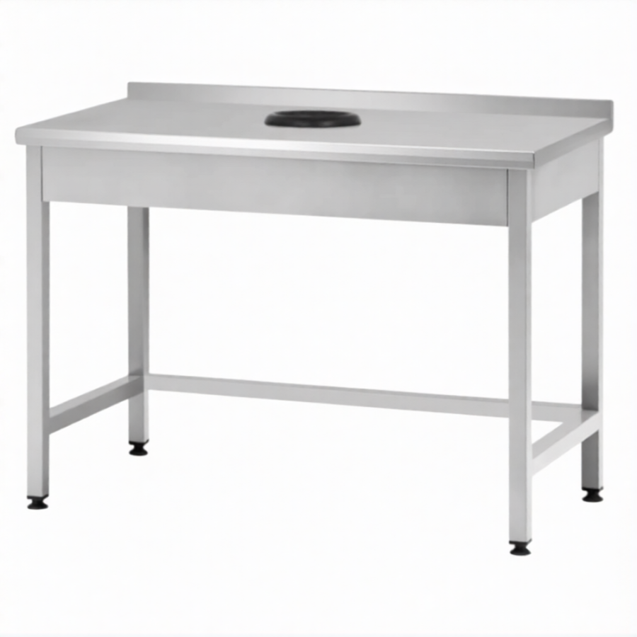 Стол производственный СПРп - 860х1000х600 «Profi Inox», сбор отходов, борт (полка-обвязка)