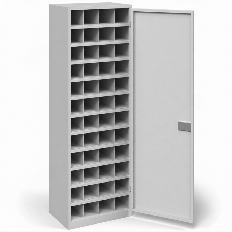 Шкаф для 48 противогазов ХПГ-48-600, с дверью (1800x600x400)