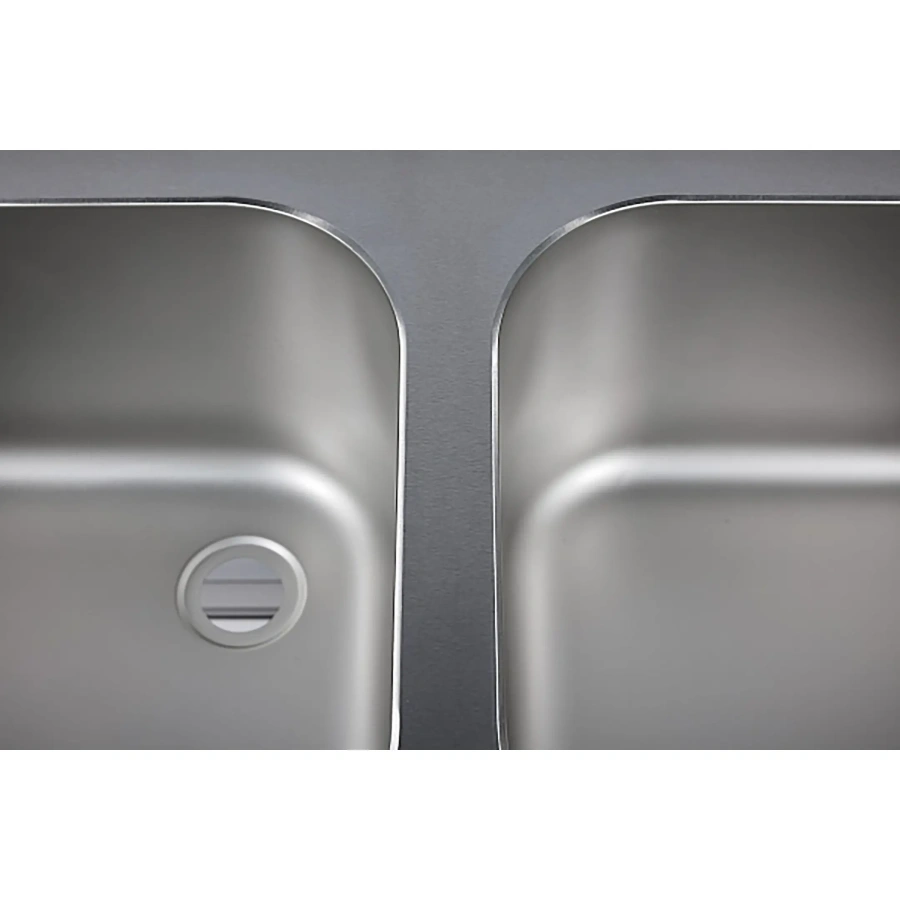 Ванна моечная двухсекционная цельнотянутая с бортом ВМЦ-2/12/6-Б