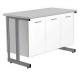 Стол-тумба СЛ-212 «Премиум» (корпус металл белый, столешница постформинг серый, каркас серый)