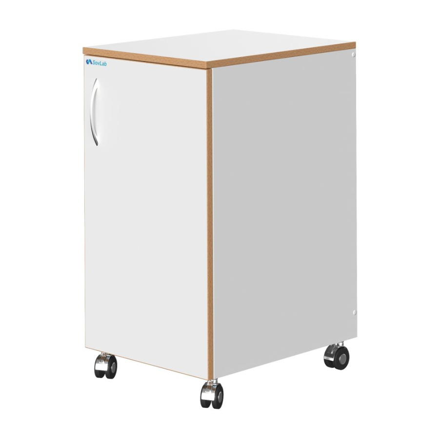 Тумба подкатная выс. СОВЛАБ 400 ТДв с прав. дверью